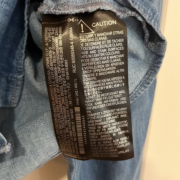 NWT Zara Crop Denim Top, size L - Picture 6 of 7